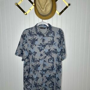 Travis Mathew Blue and Gray Polo with Resort Style